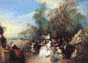 PATER, Jean Baptiste Joseph Relaxing in the Country sg oil painting